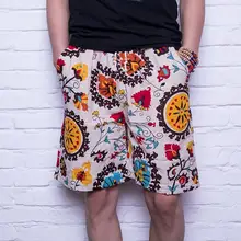 Летняя модная Высококачественная обувь Постельное белье из чистого хлопка пляжные штаны мужские быстросохнущие свободные 5 минут Штаны шорты, короткие брюки