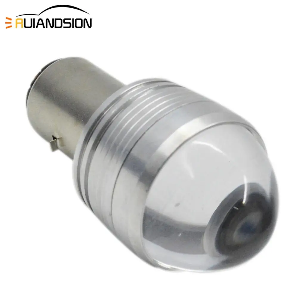 

1pc Led Motorcycle Headlight Scooter Bulb H6 Ba20d white strobe flashing+red dual Light ATV Moto Motorbike Accessories Fog Lamp