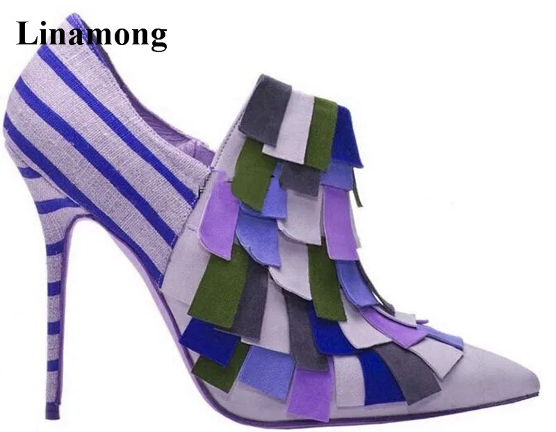 2018 Fashion Contrast Color Stitching Elements Thin high heels pumps purple stilettos Spring/Autumn High Heels Lady Pumps active quick drying contrast color stitching high waisted leggings