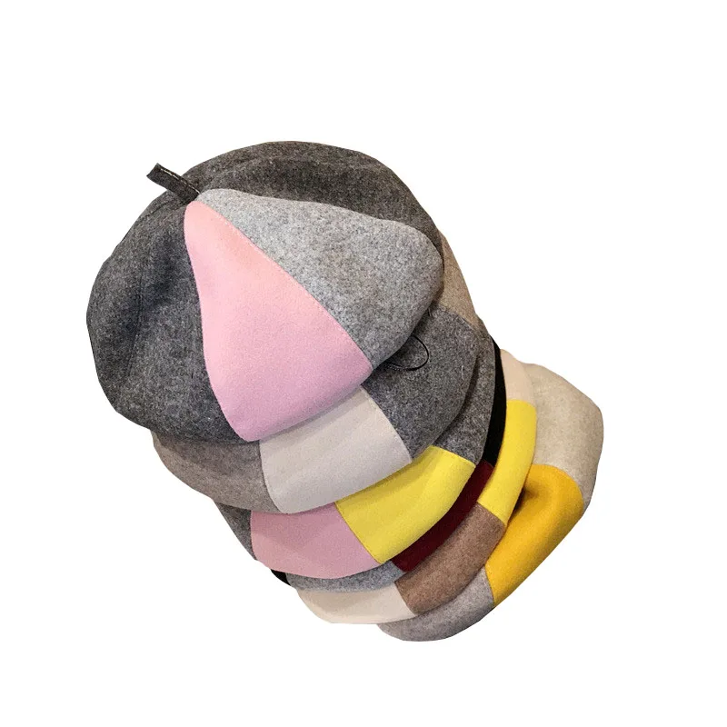 

Autumn Winter Casual Classic Octagonal Cap Women Hat Solid Color Vintage Berets Cap Round Soft Comfortable Woolen Hat for Girls