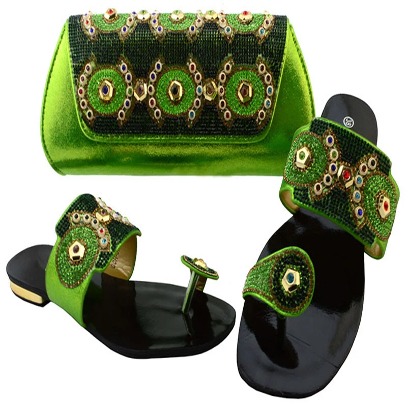 Buy Latest Lemon Green Shoes and Bag Set African Sets