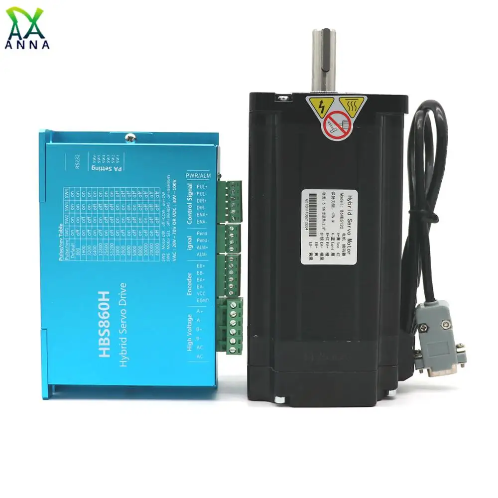 

Nema34 12Nm 86 Closed-loop Kit Stepper Motor Encoder Hybrid Servo Driver HBS860H With 8M lines