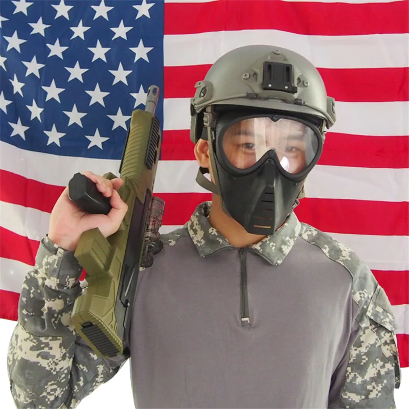 

2017 New Black Airsoft Paintball Tactical Full Face Protection Skull Mask CS War Game Outdoor Mask Party Cosplay Full Face Mask