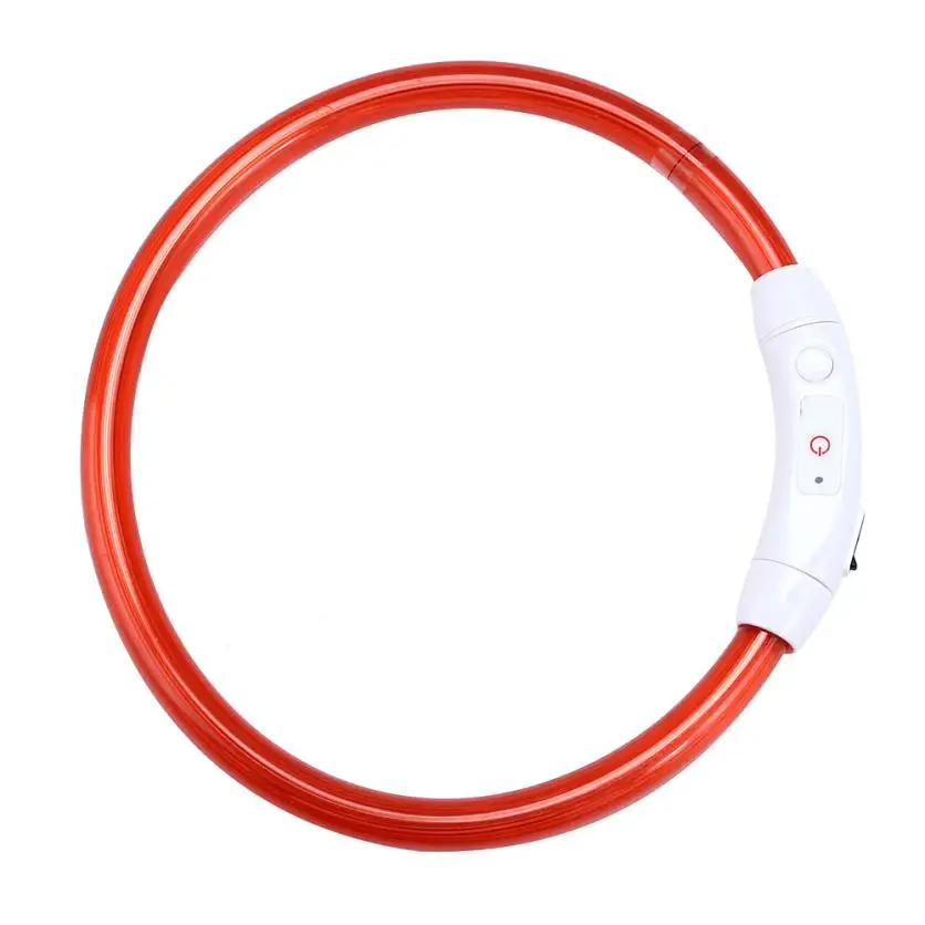 Перезаряжаемый USB Водонепроницаемый светодиодный мигающий светильник, безопасный ошейник для собак, светящийся ошейник для собак, аксессуары для собак - Цвет: Красный