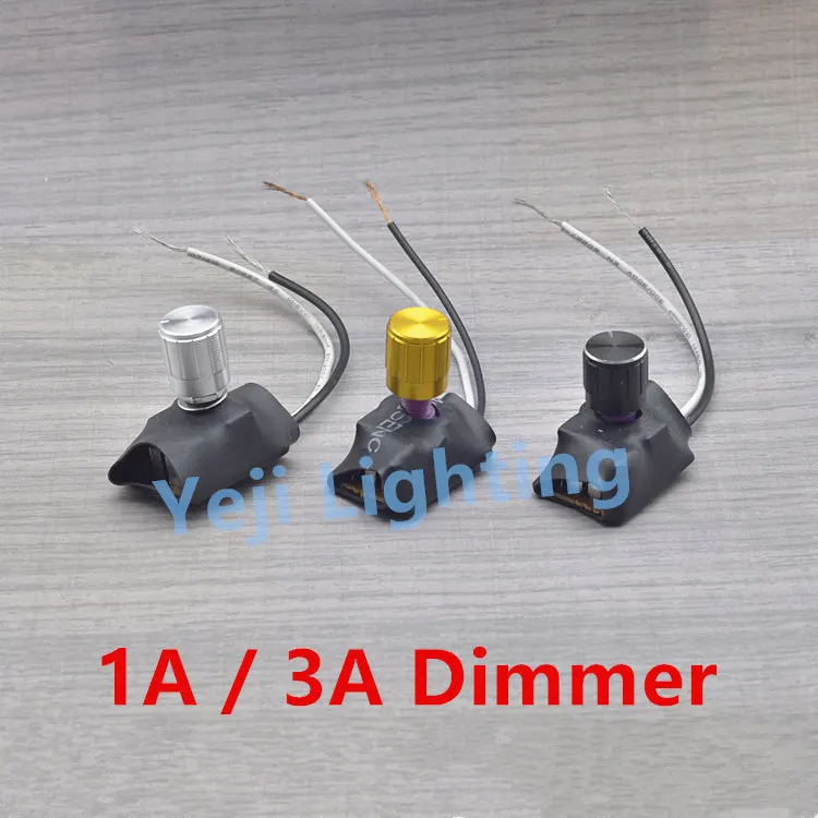 

Aluminum Dimmer knob switch 1A 3A dimming device dimming switch control panel Table lamp desk light Tungsten bulbs dimmers