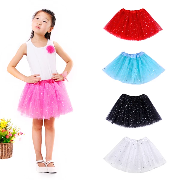 Tutu Baby Skirts Fancy Newest Glitter Star Girls Tutu 3 Layered Tulle