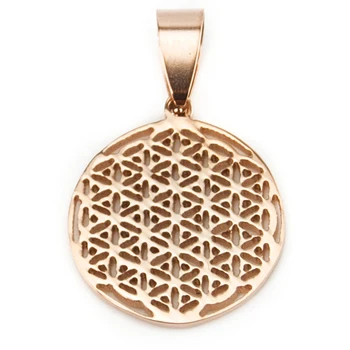 

Rosegold Seed of Life Charm Pendant Flower of Life Stainless Steel Both Sides Mirror Polish Jewelry Making Wholesale 10pcs