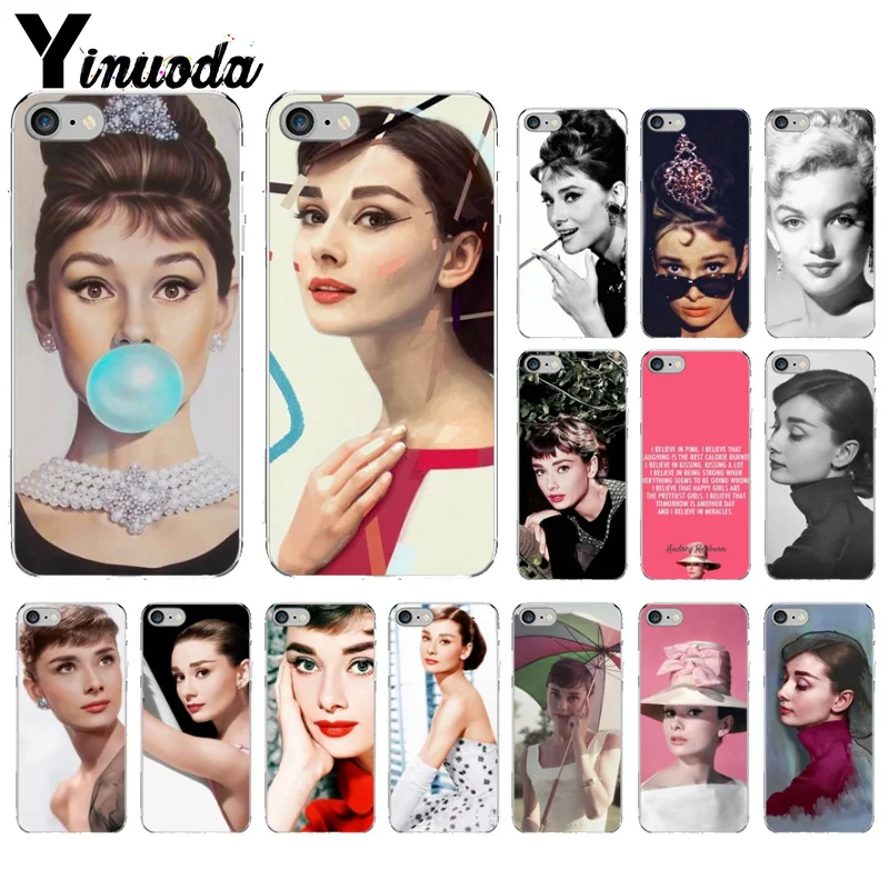 

Yinuoda Audrey Hepburn Soft Silicone Transparent Phone Case for iPhone 8 7 6 6S Plus 5 5S SE XR X XS MAX Coque Shell