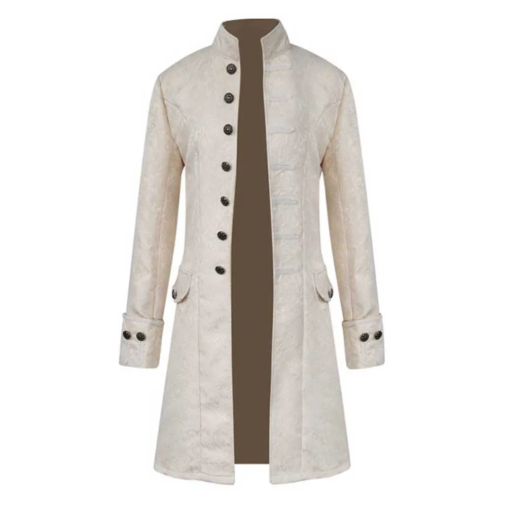 

Men Coat Winter Warm Vintage Tailcoat Jacket Overcoat Leisure Outwear Buttons Coat Autumn Winter Overcoat Long Jacket