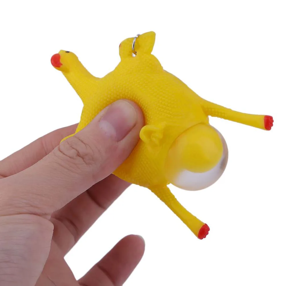 Hot 3pcs Fun Toys Chicken Egg Laying Chickens Novelty Gag Toys Party Joke Toys Squeezing Decompression
