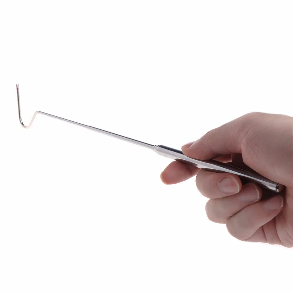 Snake Hook Stainless Steel Silver Telescopic Long Handle Catching Tool Trap Tong Reptile Tools