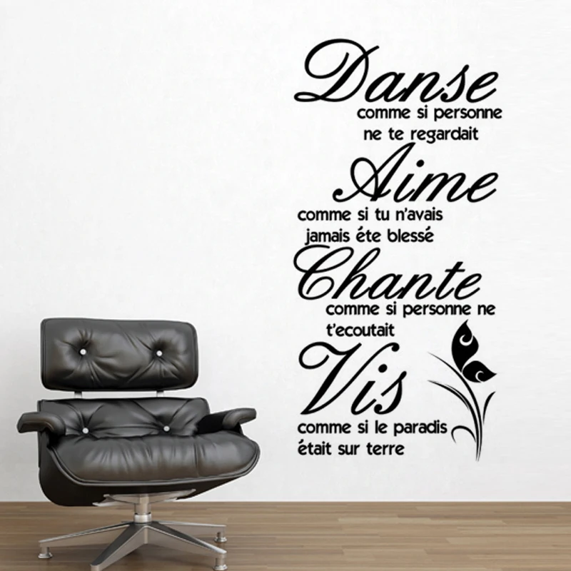 

French Love Life Vinyl Wall Stickers Home Decoration Living room Bedroom Wall Decals DIY Art Murals JG2703