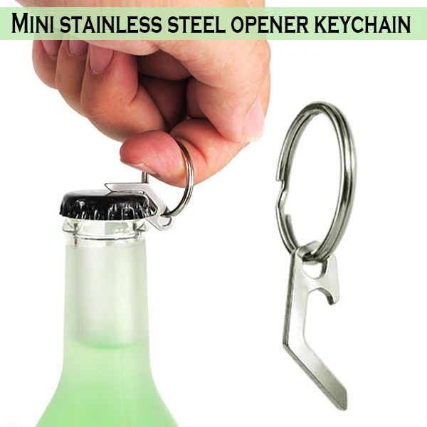 

'The Best' Practical Beer Bottle Opener Mini Keychain Key Ring Small Tool Stainless Steel Keyring 889