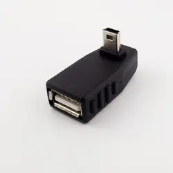 1 шт. до угла Mini USB 5-Pin B мужчина к USB 2,0 OTG Женский usb-адаптер разъем