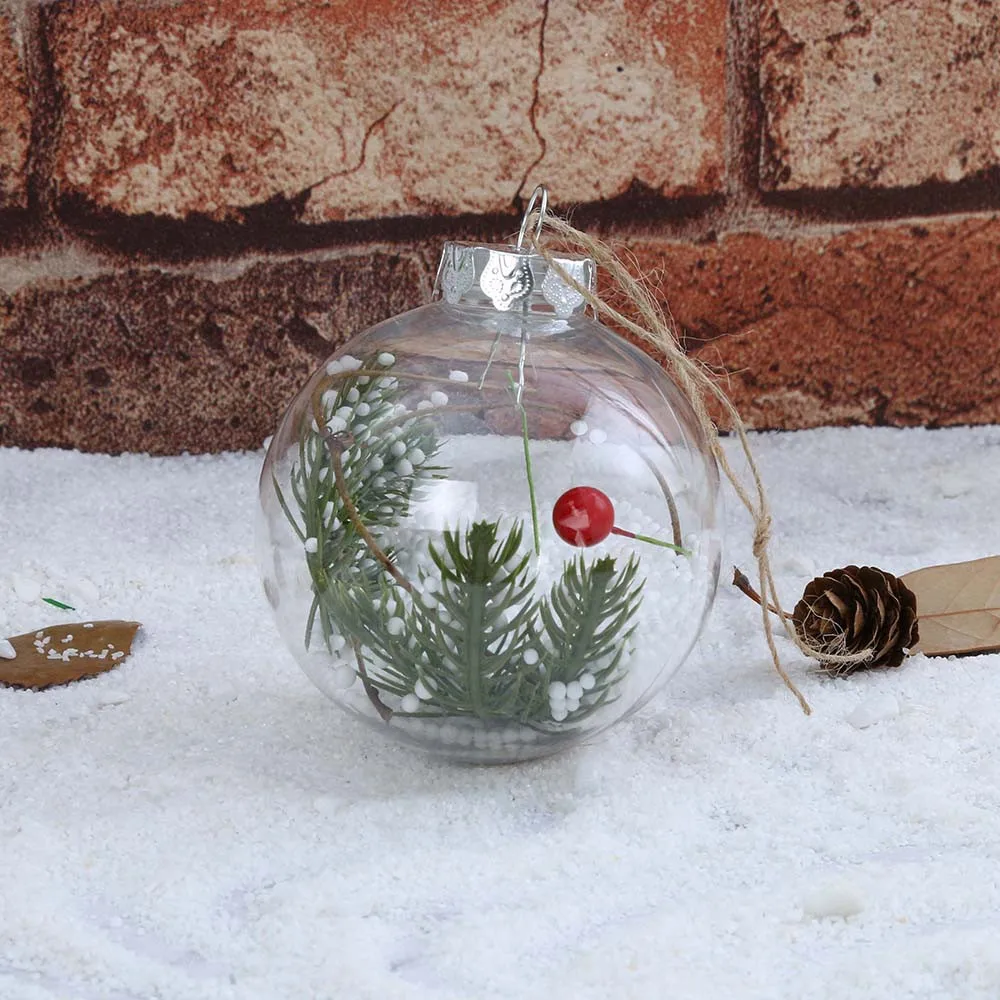 Хит, Рождественская прозрачная подвесная шар для рождественской елки, безделушка, прозрачные пластиковые вечерние украшения для дома, рождественские украшения, подарок для рукоделия, 8 см