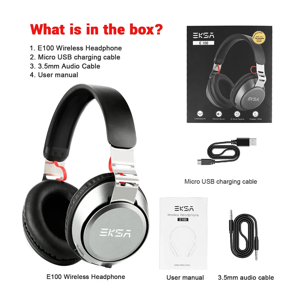 EKSA E100 Bluetooth 5 0 беспроводные наушники супер светильник портативная гарнитура с