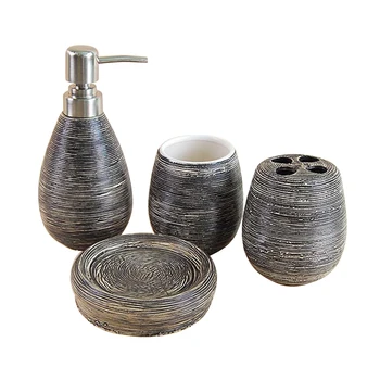 

4pcs Ceramics Bathroom Holder Sets Soap Dispenser Toothbrush Holder Soap Dish Cup Set for Home Bathroom Accessories