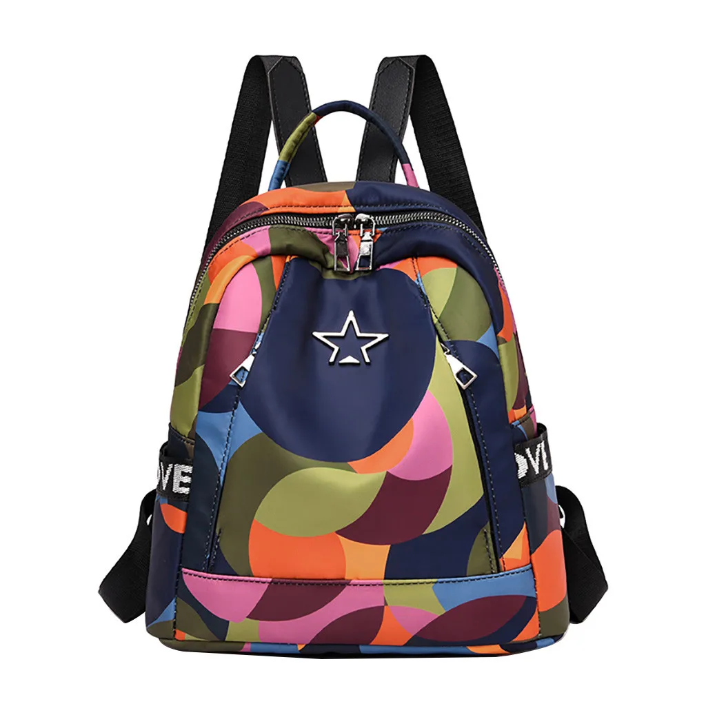 Женский рюкзак для путешествий, разноцветный, ткань Оксфорд, Студенческая сумка, школьный рюкзак, Mochilas Mujer, Mochila Feminina, рюкзак# P - Цвет: B