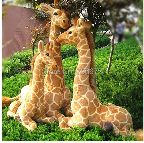 Artificial animal giraffe plush toy doll lifelike prone giraffe 70x48cm toy great gift t8802