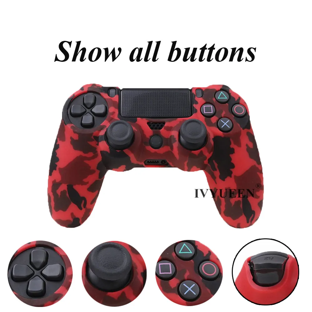 IVYUEEN 10 шт./лот силиконовый чехол для sony playstation Dualshock 4 PS4 Slim Pro контроллер защитный камуфляжный чехол