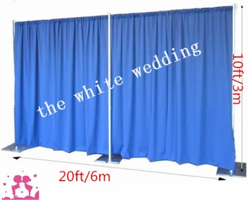 

cheap backdrop pipe stand with Adjustable 1.7m to 3m Pipe for drape curtain 6m by 3m