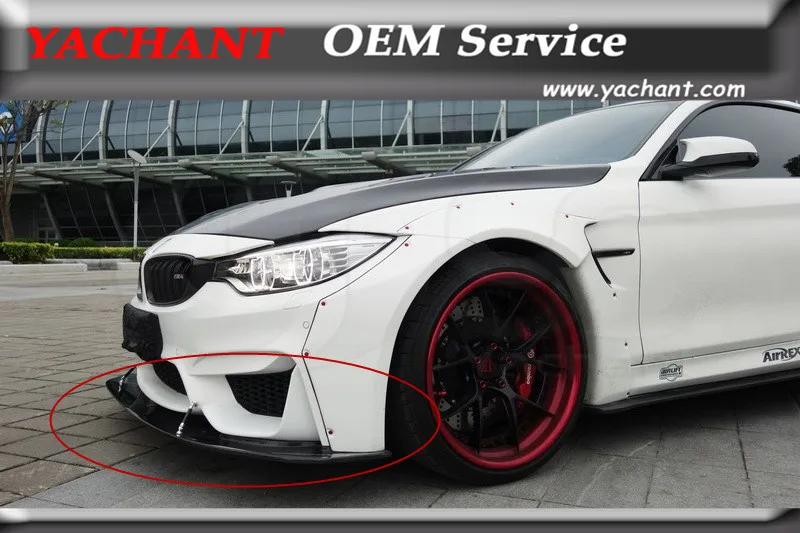 Car Styling Fiber Glass FRP Front Bumper Diffuser 2PCS Fit For 2014