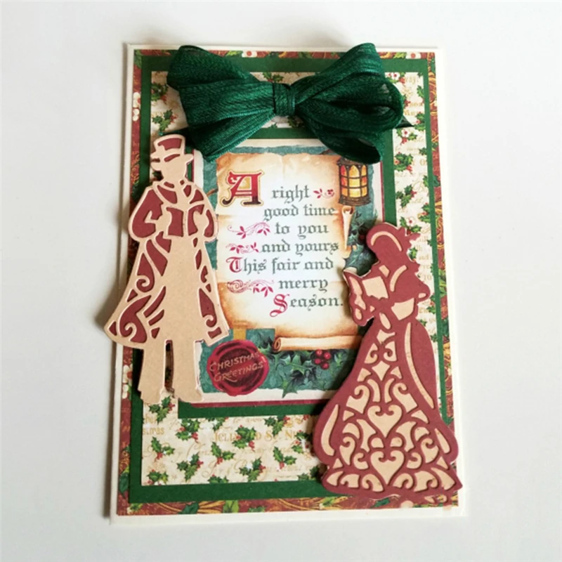 

Naifumodo Fancy Carolers Metal Cutting Dies Stencils for DIY Scrapbooking CRAFT Paper Cards Making Photo Album Decor Embossing