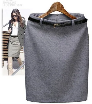Новое поступление Модная весенняя женская шерстяная юбка размера плюс Осенняя Зимняя юбка ol юбки с высокой талией для женщин S67