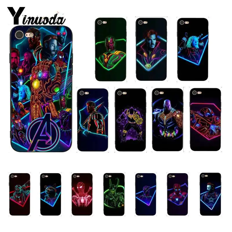 

Yinuoda Marvel Superheroes The Avengers TPU Soft Silicone Phone Case Cover for iPhone 8 7 6 6S 6Plus X XS MAX 5 5S SE XR Cover