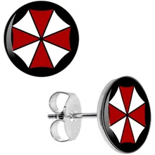 Серьги-гвоздики оптом злой зонтик серьги из нержавеющей стали Шпильки Модные Ювелирные серьги Унисекс 8 мм 10 мм AW5180