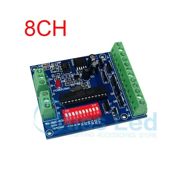 

Easy 8CH RGBW dmx512 decoder,8channel 2groups RGBW output,DC5V-24V for LED strip light