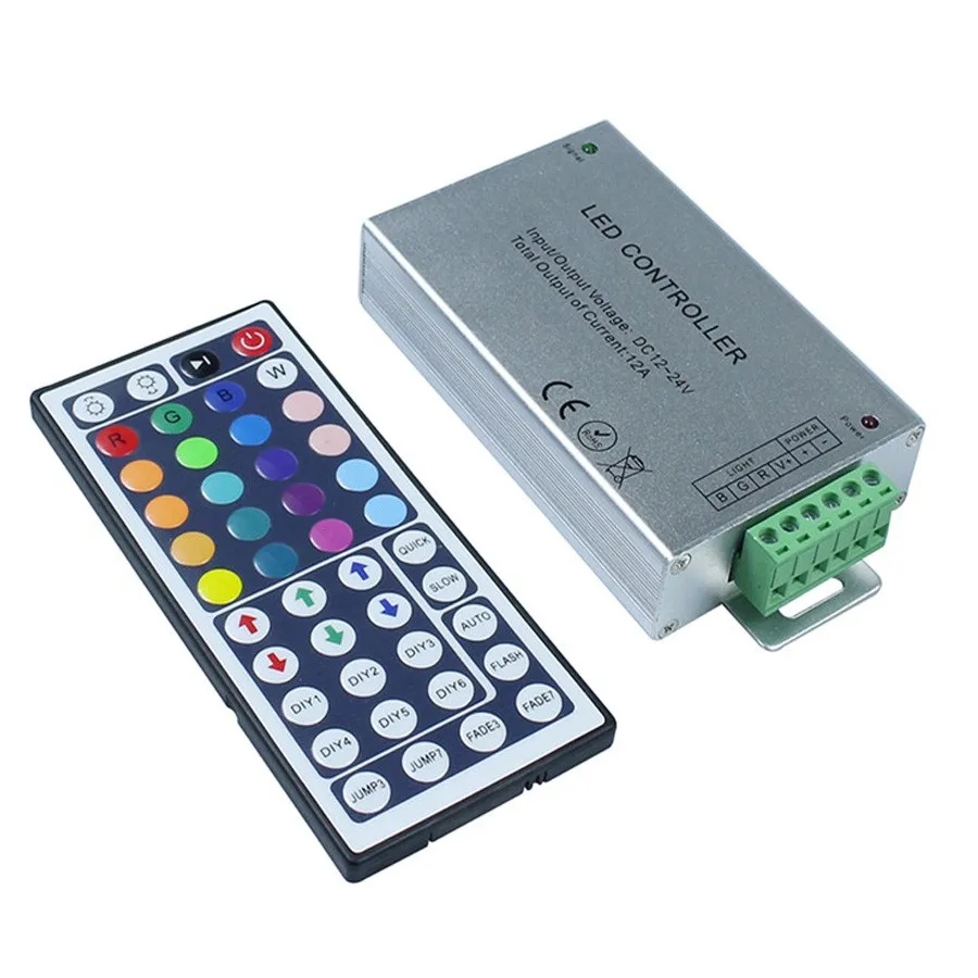 1 Set RGB LED Dimmer Controller With 44 Key IR Remote Controller DC 12V 24V For