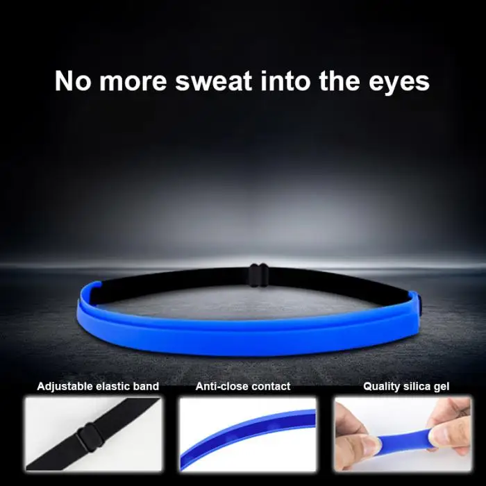 Горячая 1 шт. силикон унисекс Sweatband противоскользящая регулируемая повязка на голову для женские майки для бега MCK99