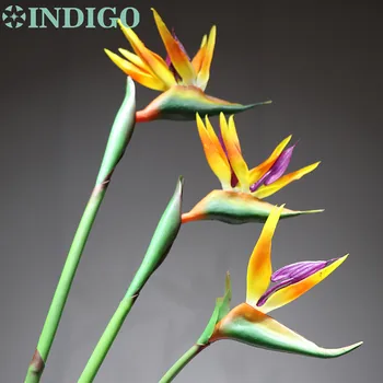 

INDIGO - Single Flower Bird Of Paradise- PU Real Touch Flower Decorative Artificial Flowers Wedding Flower Party Home Decor