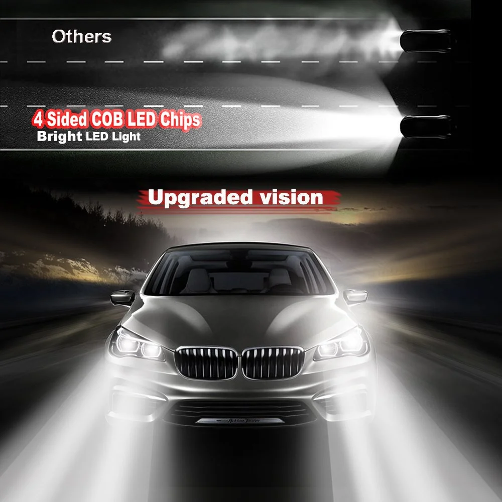 LED Headlight Kit 120W Super Bright 4-Sides White H4/HB2/9003 11/8/9 H13 9004/HB1 9005/HB3 9006/HB4 9007/HB5 H16 5202 Car Bulb