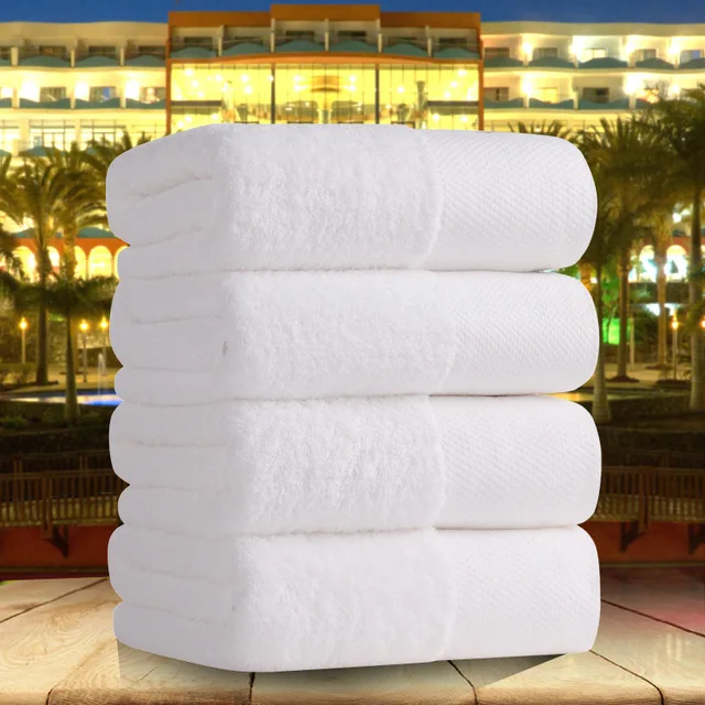 Пятизвездочное Белое Хлопковое полотенце для отеля, плотное банное полотенце, супер мягкое сильное впитывающее полотенце для спа/салонов красоты/ресторанов