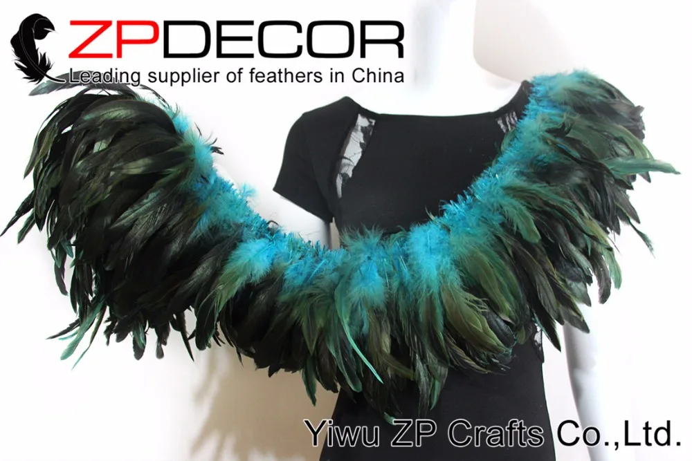 TURQUOISE Half Bronze Schlappen Rooster Feathers (17)