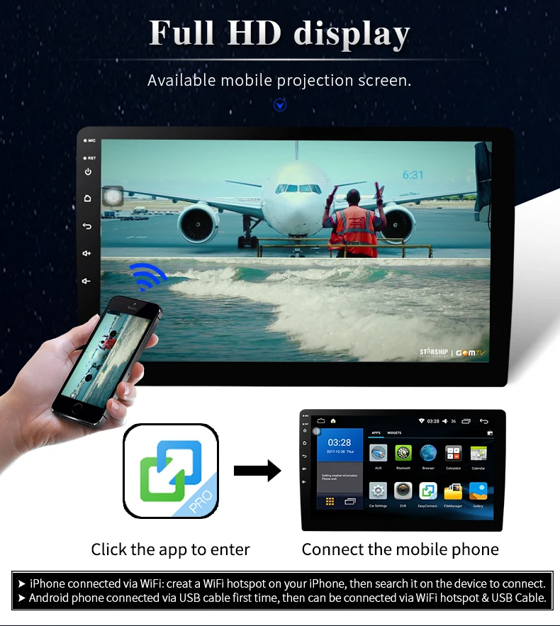 GB ROM Android 8.1 Car Navigation Player