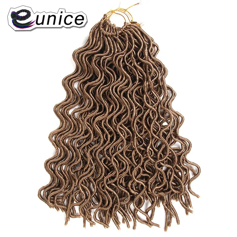 Eunice синтетические волосы для плетения 18 дюймов 2X богемный стиль Faux locs Curly вязание крючком блонд#613 косы волос