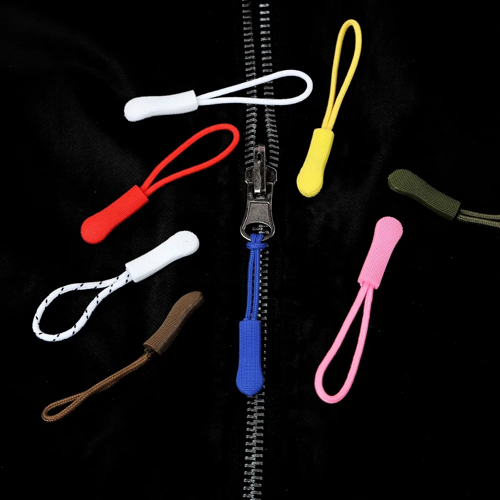 Zipper Pullers 10pcs PVC Cord Zipper Pull Strap Replacement