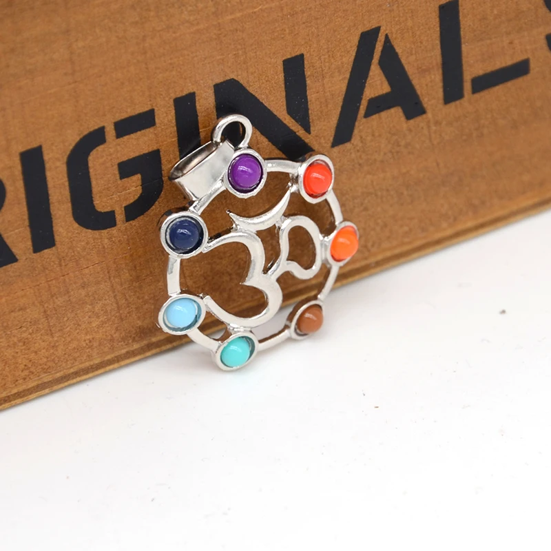 Vintage Unisex Jewelry Colorful Stone Beads DIY Necklaces & Pendants Vintage Reiki Healing Point Chakra Neckalce Shellhard