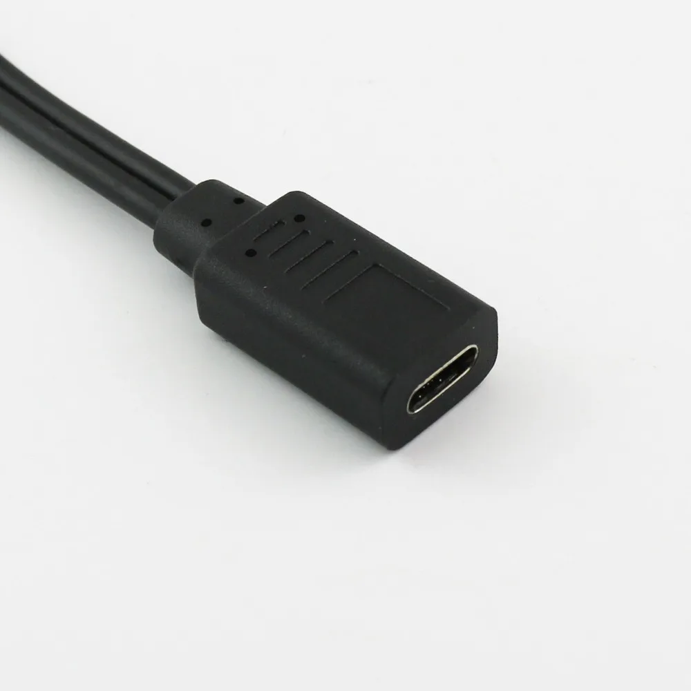 1x USB 3,1 Тип C Женский Micro Мужской и USB 2,0 B штекер данных зарядки Y разветвитель, соединительный кабель 30 см/1ft