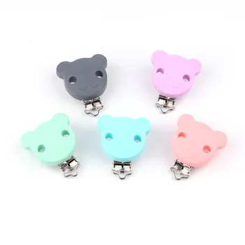 

TYRY.HU Cartoon Pacifier Clip Silicone Baby teething Clips DIY Bead Clip Accessories Clip Nipple Clasps Non-toxic Soft