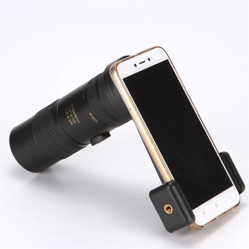 

HUANDEE HD 10-30x30 Monocular zoom Binoculars adjustable Portable telescope camera lens with clip for iphone