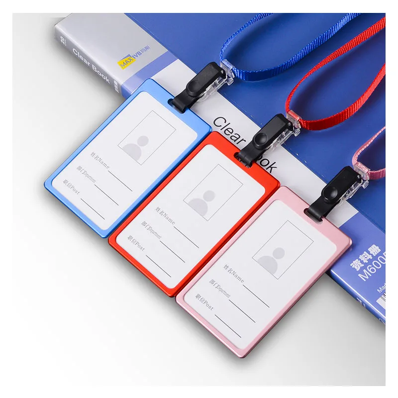 

1Pcs High quality Lanyard Badge clip of metal aluminum alloy ID card display card ID personality contracted work office