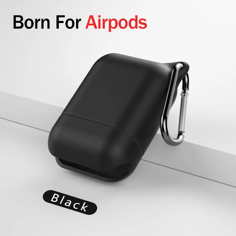 YKZ мини силиконовые Bluetooth беспроводные наушники чехол для Airpod водонепроницаемый ультратонкий защитный чехол для Airpod зарядная Коробка Чехол - Цвет: Black