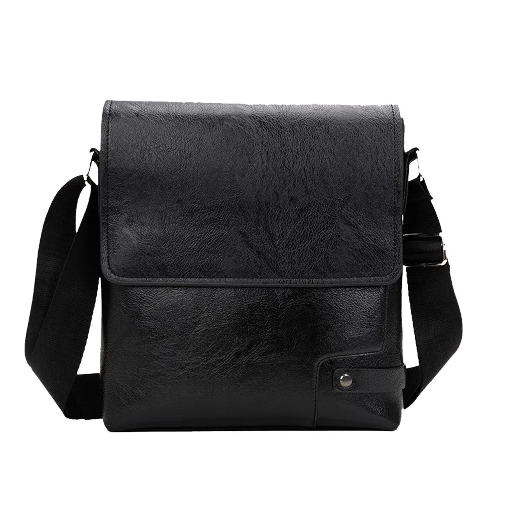 Портфель мужские кожаные сумки через плечо мужские высококачественные роскошные деловые сумки-мессенджеры - Цвет: black