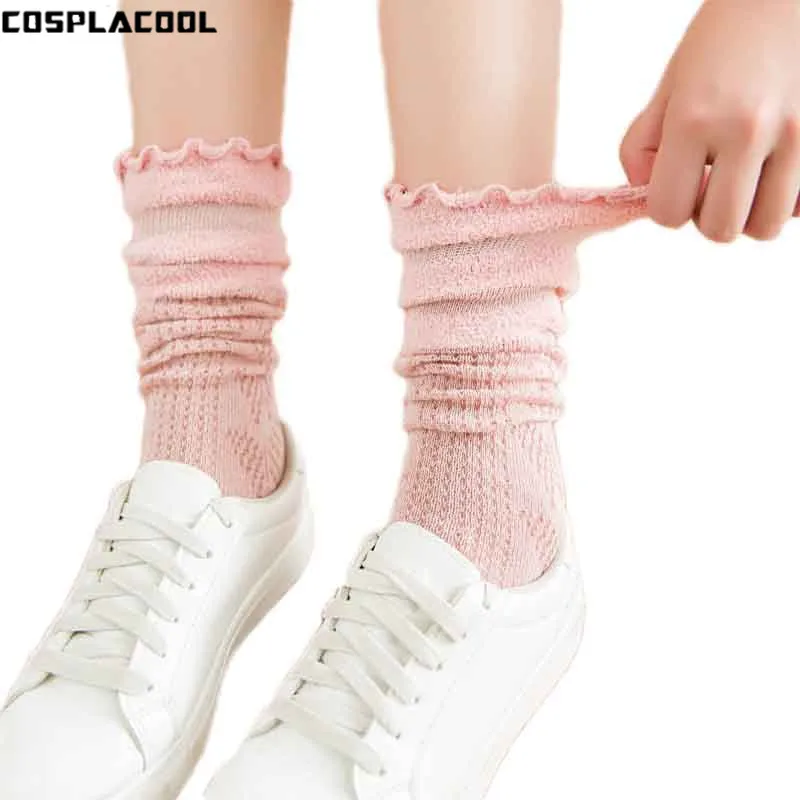 

[COSPLACOOL]Shiny Edge Gold Silver Silk Lace Hollow Out Mesh Sox Bubble Fishnet Heap HeapTransparent Meias Harajuku Socks Women