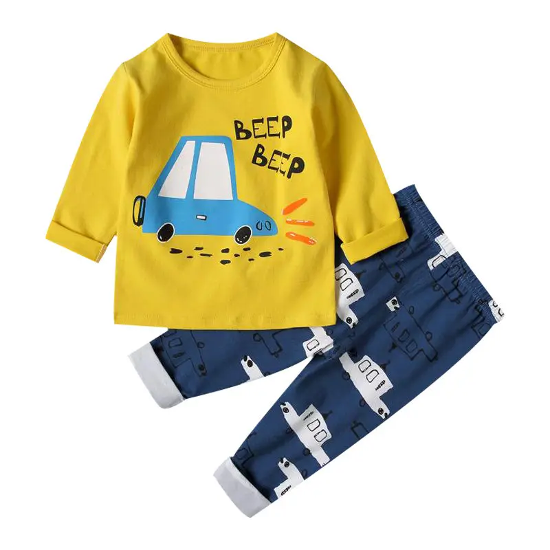 SAILEROAD Brand New Pyjamas Baby Boys Sleepwear Kids Cotton Long Sleeve Fashion Cartoon Car Pajamas For Girls Clothes
