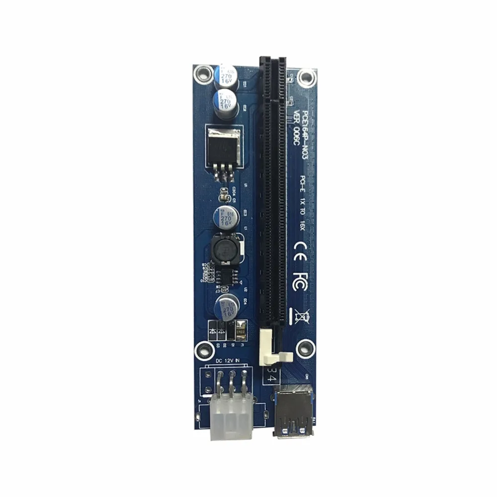 60cm USB 3.0 PCIe Riser Card PCI-E Express 1x to 16x Extender Riser Card USB Adapter SATA 15Pin-6Pin Power Cable for BTC Mining